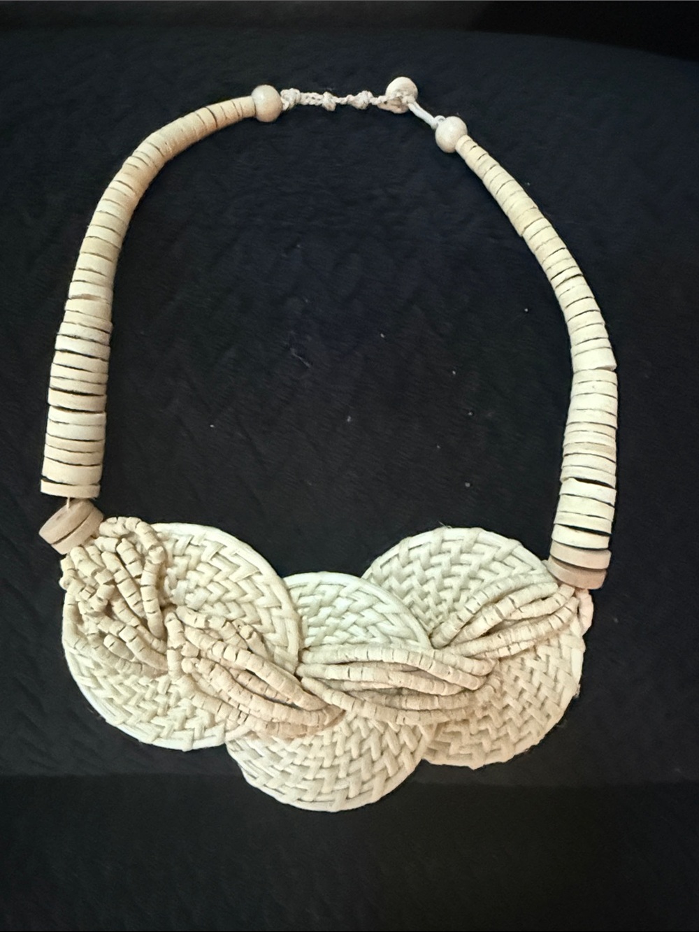 C&C California Cream Woven Statement Necklace